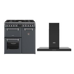 Stoves RCA RICH 90DF ANT 90cm Dual Fuel Range Cooker, Grey, A Rated