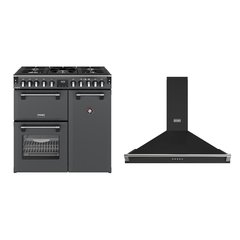 Stoves DX RCA RICH 90DF AGR 90cm Dual Fuel Range Cooker, Anthracite Grey, A Rated