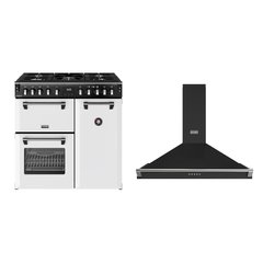 Stoves DX RCA RICH 90DF IWH 90cm Dual Fuel Range Cooker, Ice White, A Rated