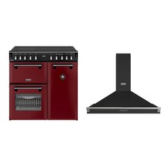 Stoves DX RCA RICH 90Ei RTY GAR 90cm Induction Range Cooker, Garnet Red, A Rated