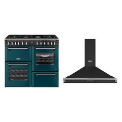 Stoves DX RCA RICH 100DF DMA 100cm Dual Fuel Range Cooker, Deep Marine, Green, A Rated