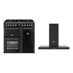 Stoves RCA RICH 90DF BLK 90cm Dual Fuel Range Cooker, Black, A Rated