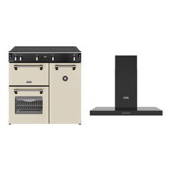 Stoves RCA RICH 90Ei TCH CRM 90cm Induction Range Cooker, Cream, A Rated