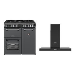 Stoves DX RCA RICH 90DF AGR 90cm Dual Fuel Range Cooker, Anthracite Grey, A Rated