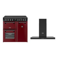 Stoves DX RCA RICH 90Ei RTY GAR 90cm Induction Range Cooker, Garnet Red, A Rated
