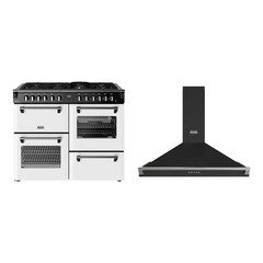 Stoves DX RCA RICH 110DF IWH 110cm Dual Fuel Range Cooker, Ice White, A Rated