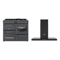 Stoves DX RCA RICH 110DF AGR 110cm Dual Fuel Range Cooker, Anthracite Grey, A Rated