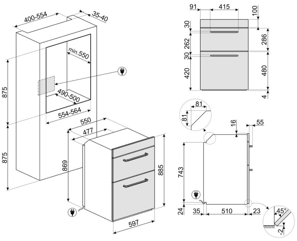 Buy Smeg Victoria DOSF6920N1 BuiltIn Electric Double Oven Black