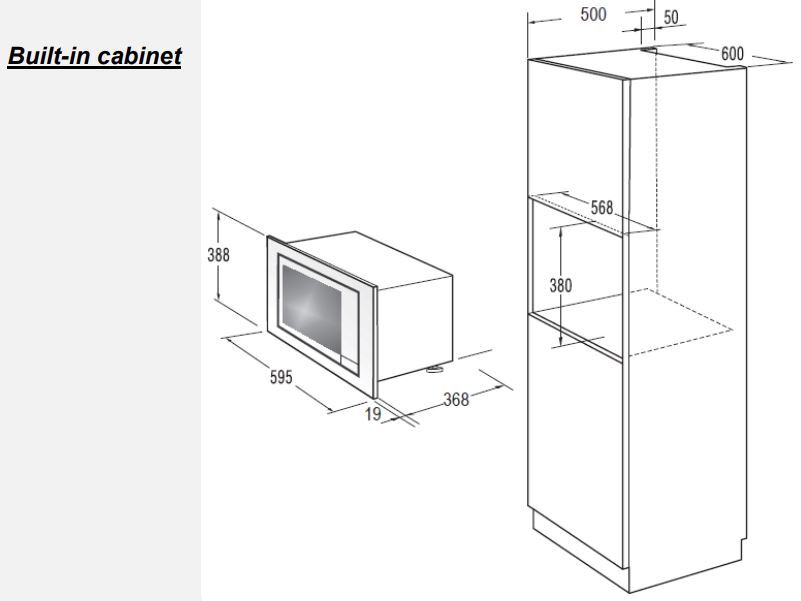 Hisense HB25MOBX7GUK BuiltIn Microwave with Grill, Black Marks