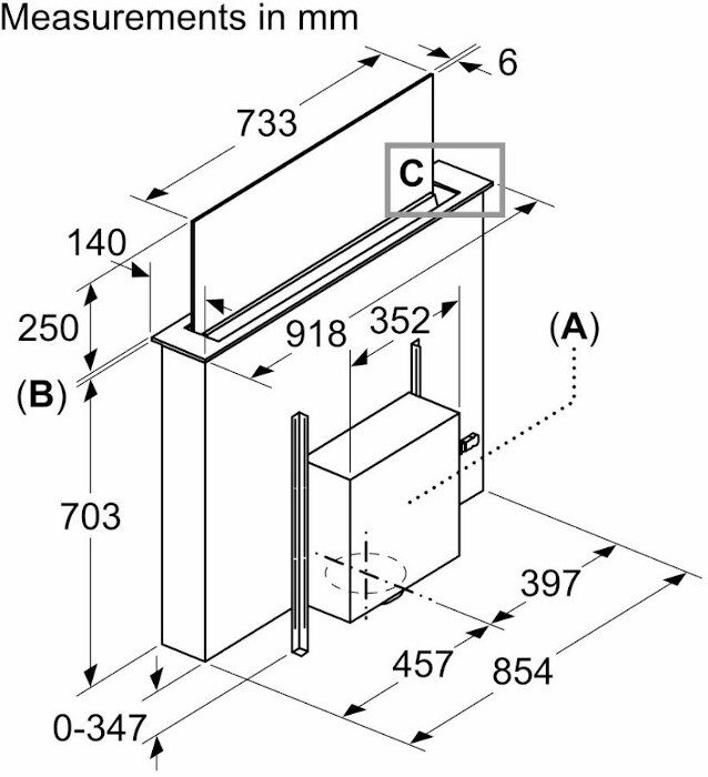 Neff I98WMM1S1B N90 Downdraft Extractor, Black Marks Electrical