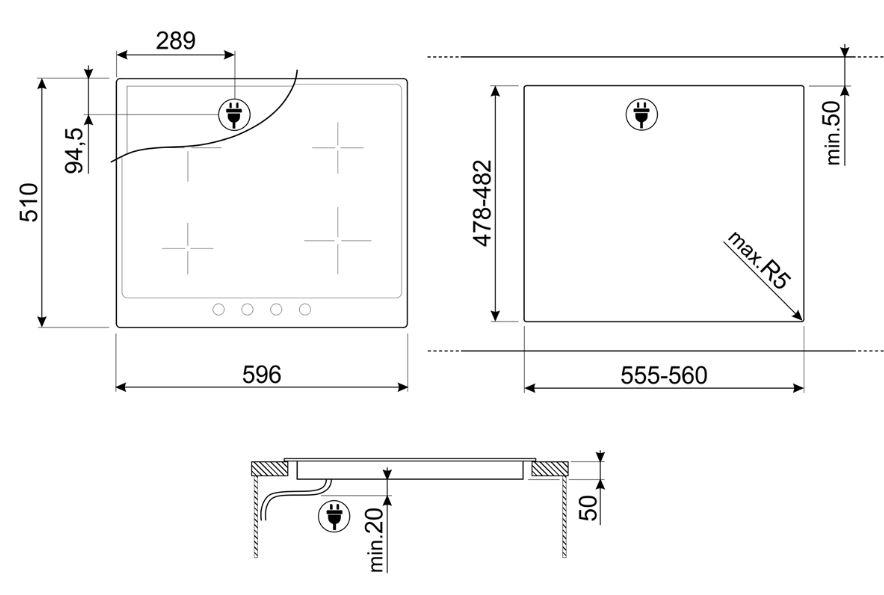 Buy Smeg Victoria SI964PM Induction Hob Black and Cream Marks