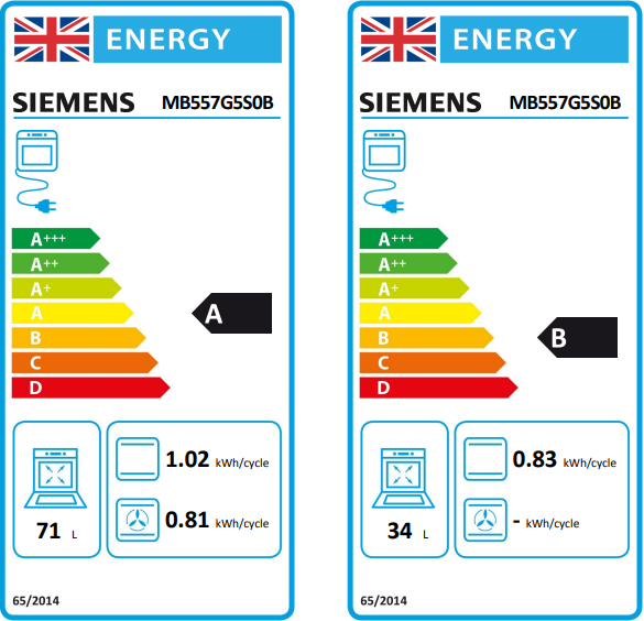Siemens MB557G5S0B iQ500 BuiltIn Electric Double Oven, Black Marks