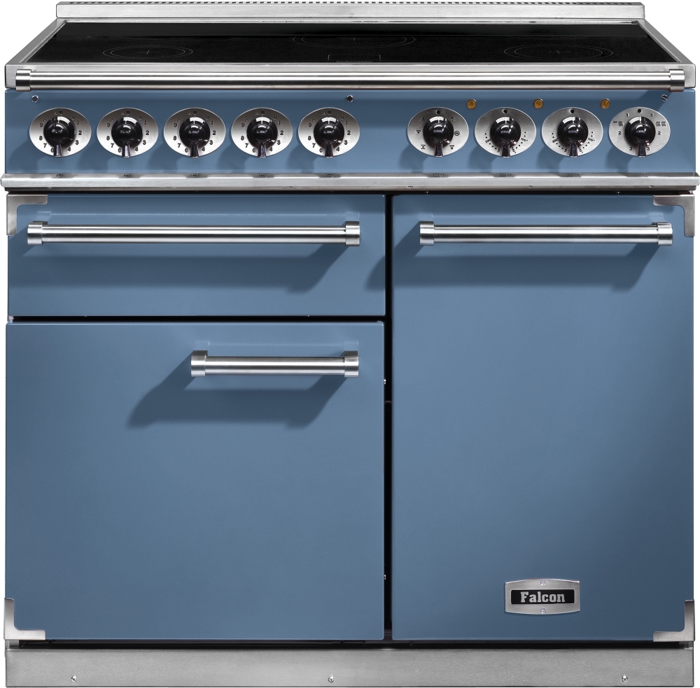 Buy Falcon 1000 Deluxe Induction China Blue Brushed Chrome 100cm