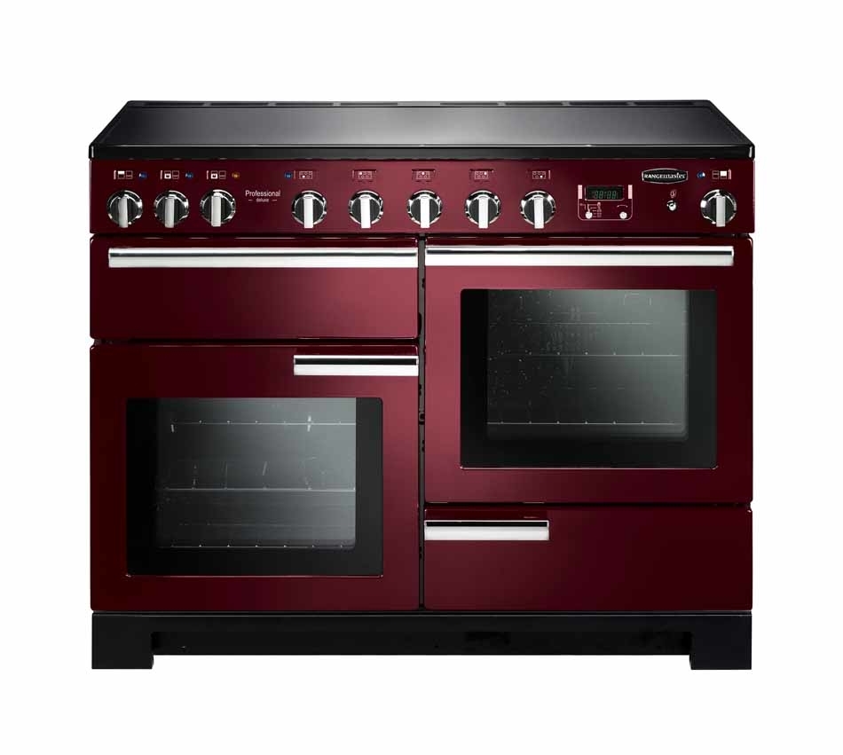 Rangemaster Professional Deluxe PDL110EICY/C 110cm Induction Range Cooker Cranberry, Red, A Rated