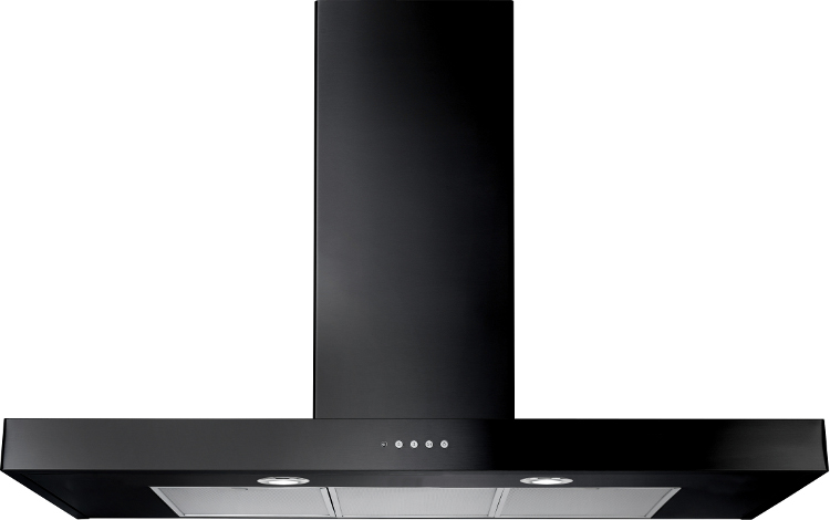 Rangemaster UNBHDS90BL 90cm Chimney Cooker Hood Flat Black, B Rated