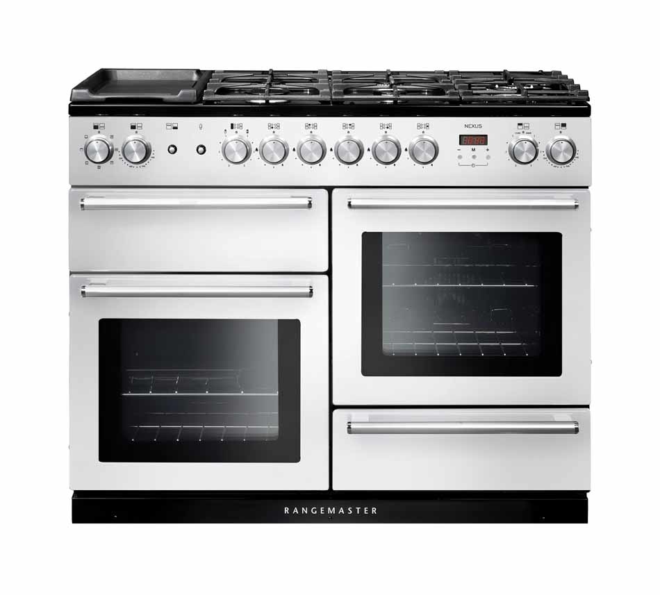 Buy Rangemaster NEX110DFFWH/C Nexus White with Chrome Trim 110cm Dual