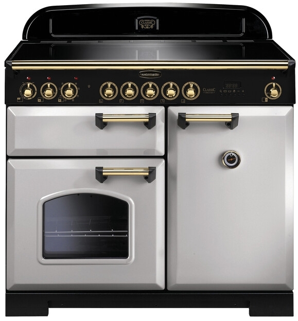 Buy Rangemaster CDL100EIRP/B Classic Deluxe Royal Pearl with Brass Trim 100cm Electric Induction
