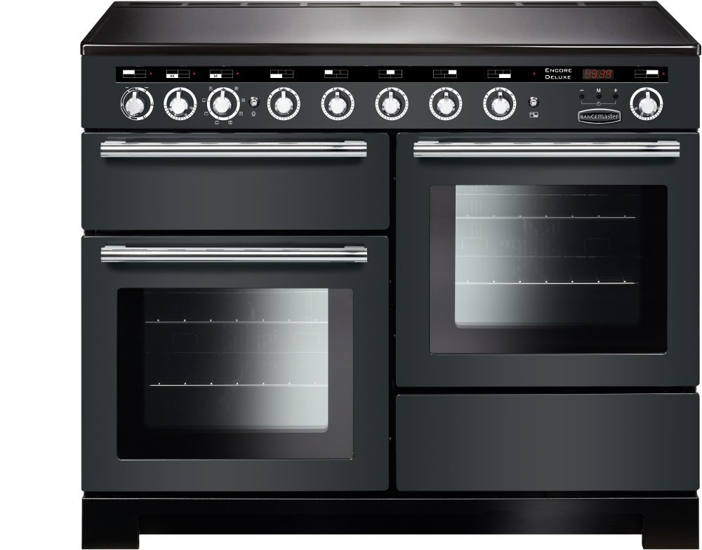 Rangemaster Encore EDL110EISL/C 110cm Induction Range Cooker Deluxe Slate / Chrome, Grey, A