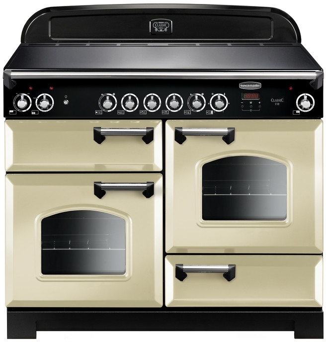 Rangemaster Classic CLA110ECCR/C 110cm Ceramic Range Cooker Cream / Chrome, A Rated