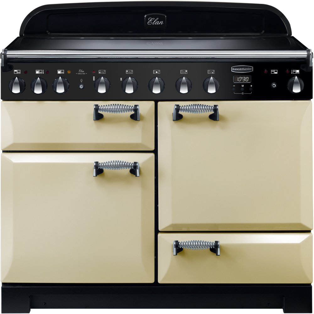 Buy Rangemaster ELA110EICR Elan Deluxe Cream with Chrome Trim 110cm