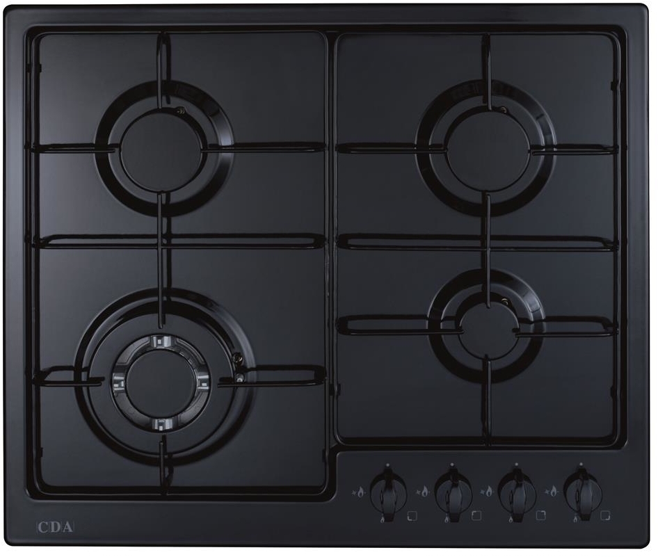 CDA HG6251BL 58cm 4 Burner Gas Hob Black HG6251BL