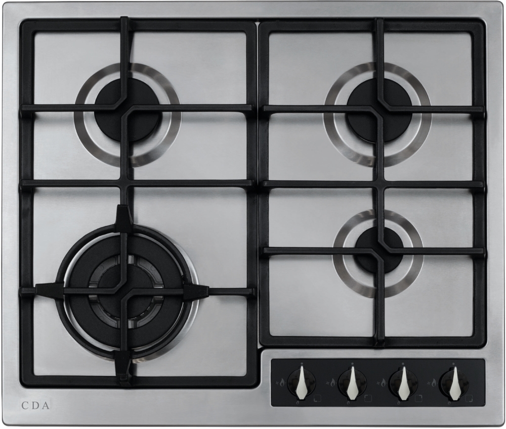 CDA HG6351SS 60cm 4 Burner Gas Hob - Built-in - Stainless Steel - Image 2