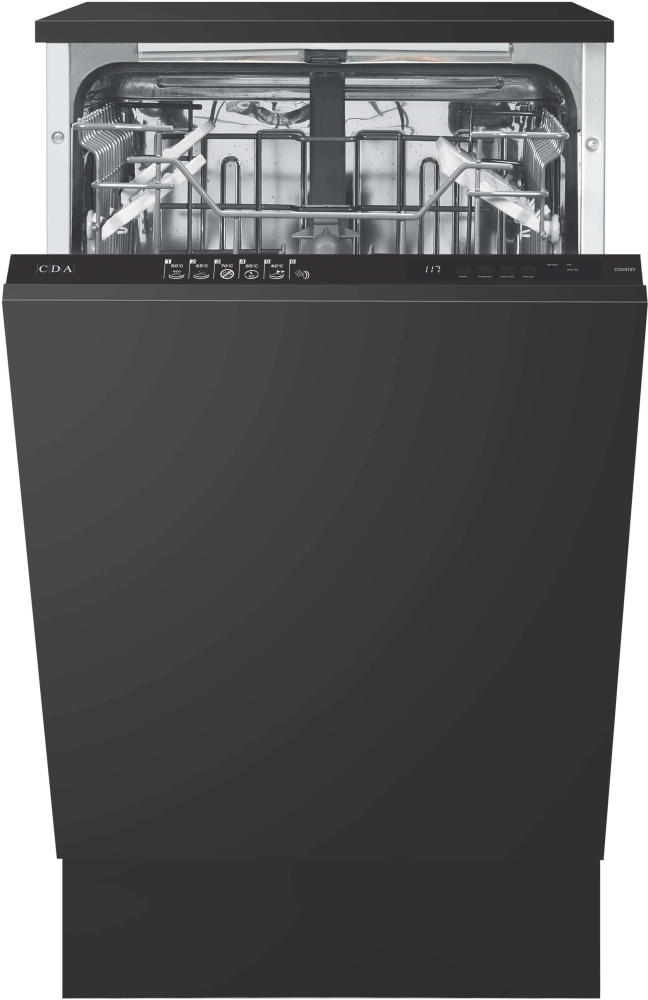 CDA Fully Integrated Slimline Dishwasher - 10 Place Settings - Black CDI4121