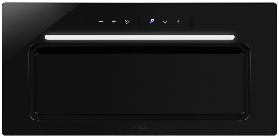 CDA Black Canopy Cooker Hood CCG60BL - 540 m3/h Extraction Rate CCG60BL