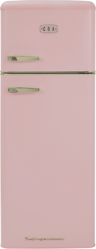 CDA Betty Tea Rose Freestanding Fridge Freezer - 162L Fridge, 44L Freezer - Pink - Image 2