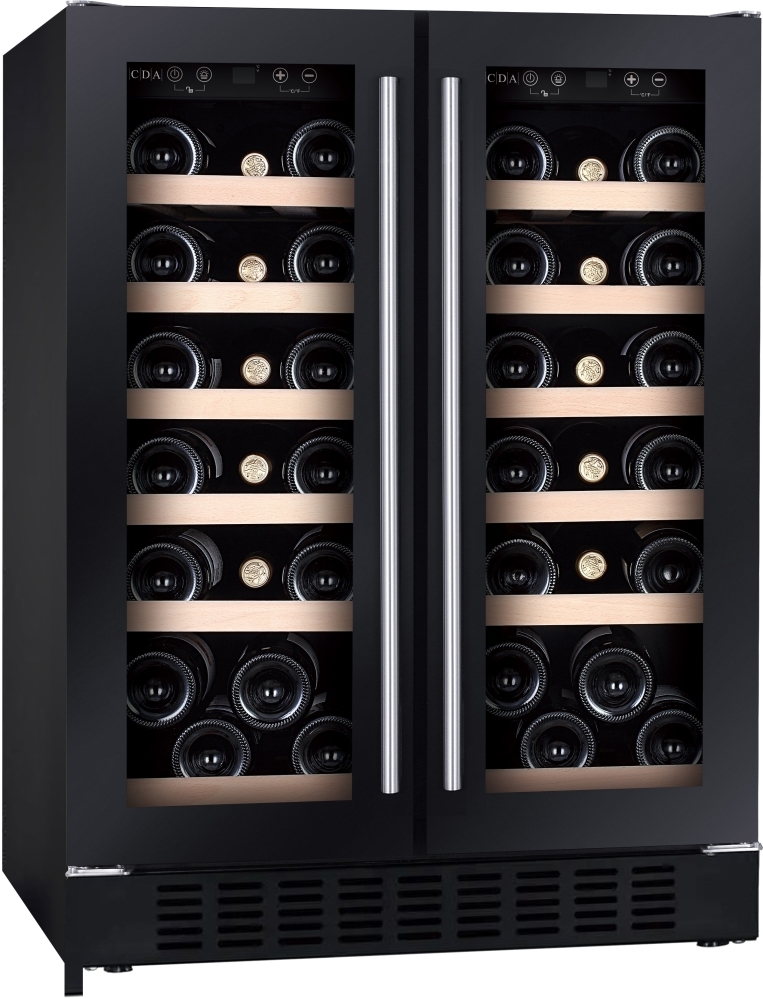 CDA - Wine Cooler - 38 Bottle Capacity - 2 Temperature Zones - Black - Freestanding - Image 3