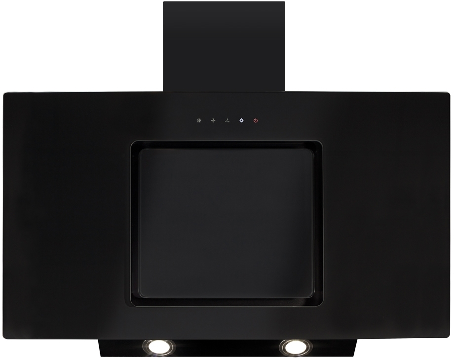 CDA EVA90BL 90cm Black Chimney Cooker Hood - 330 m3/h Extraction - Touch Control EVA90BL