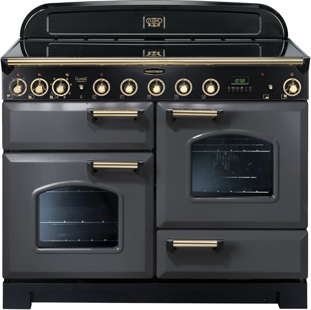 Buy Rangemaster CDL110EISL/B Classic Deluxe Slate with Brass Trim 110cm Electric Induction Range