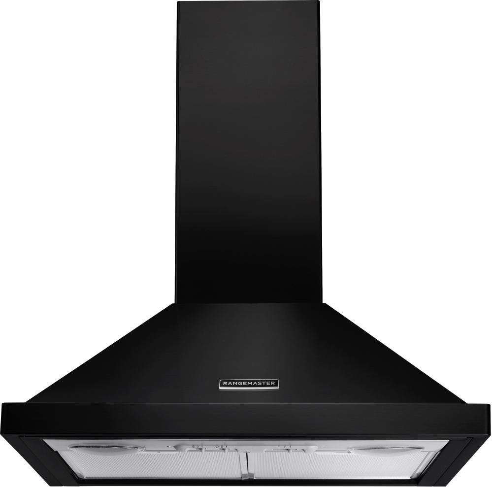 Rangemaster RHDC60BL/C 60cm Chimney Cooker Hood - Black RHDC60BL/C Black / Chrome