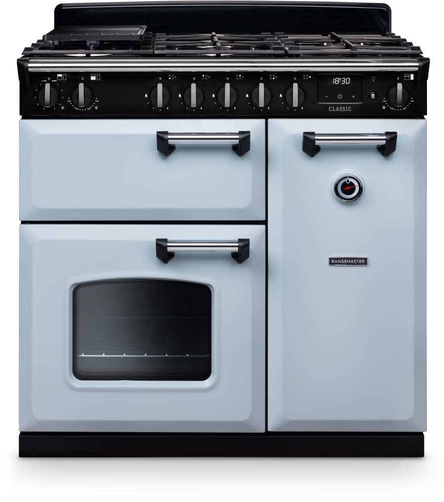 Rangemaster CL90DFPMSB/CM1 14153 New Classic 90 Dual Fuel Misty Blue Chrome - Image 5