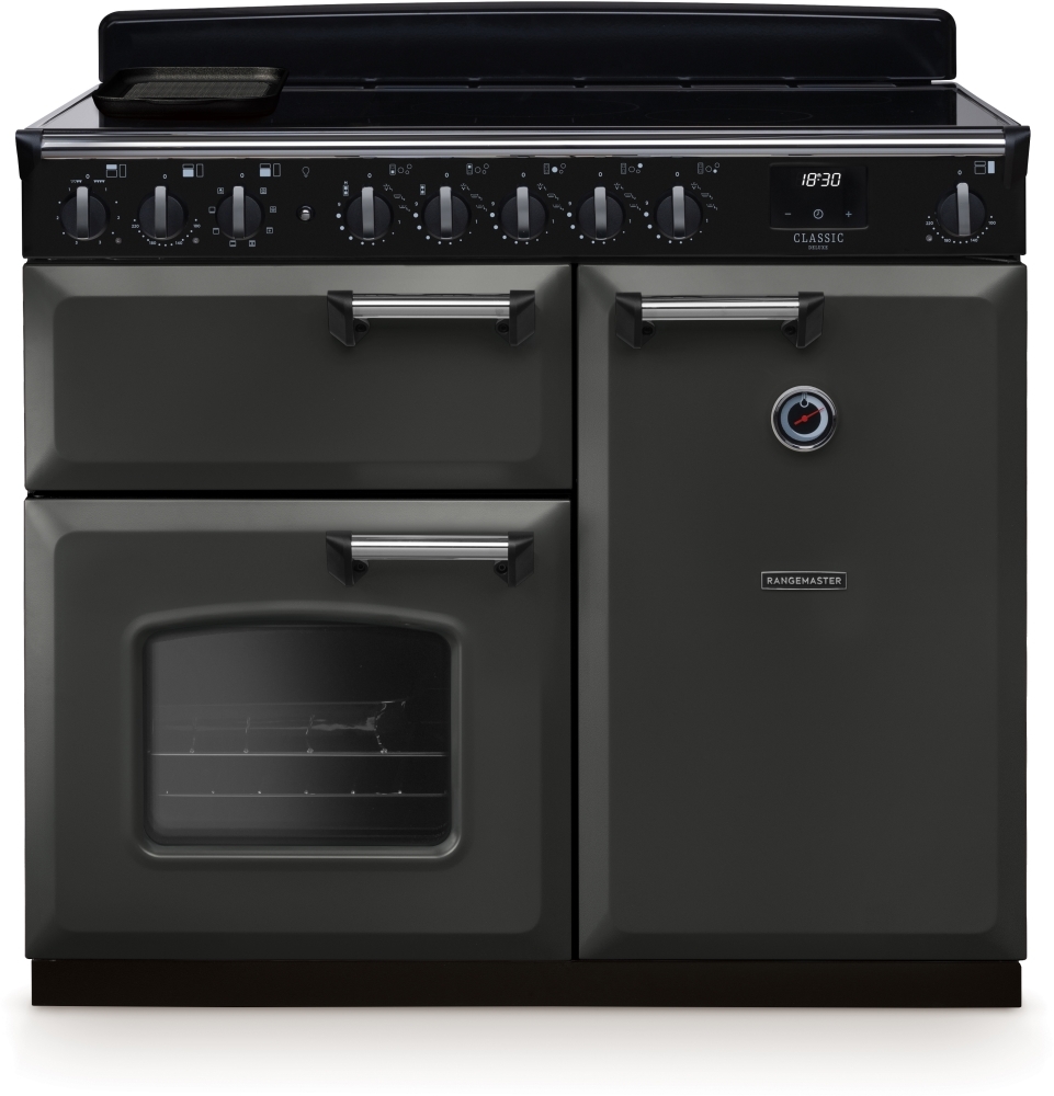 Rangemaster Classic Deluxe 100cm Induction Range Cooker - Slate/Chrome CLDL100EIPSLT/CM1 Classic Deluxe Slate / Chrome