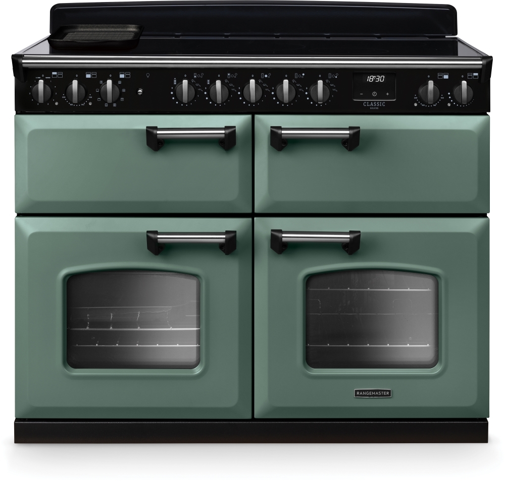 Rangemaster CLDLB110EIPMGR/CM1 110cm Induction Range Cooker - Mineral Green CLDLB110EIPMGR/CM1 Classic Deluxe Mineral Green / Chrome