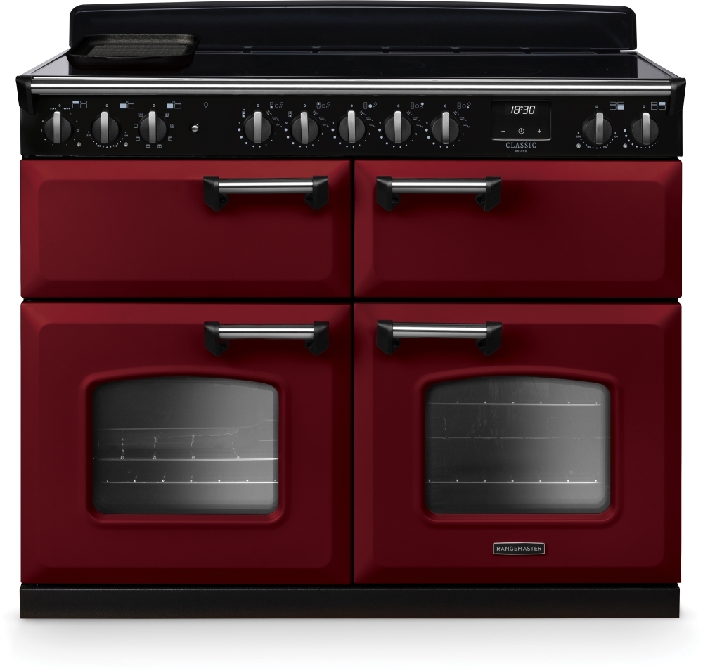 Rangemaster CLDLB110EIPBOR/CM1 110cm Induction Range Cooker - Bordeaux/Chrome - 2 Ovens, 5 Zone Induction Hob CLDLB110EIPBOR/CM1 Classic Deluxe Bordeaux / Chrome