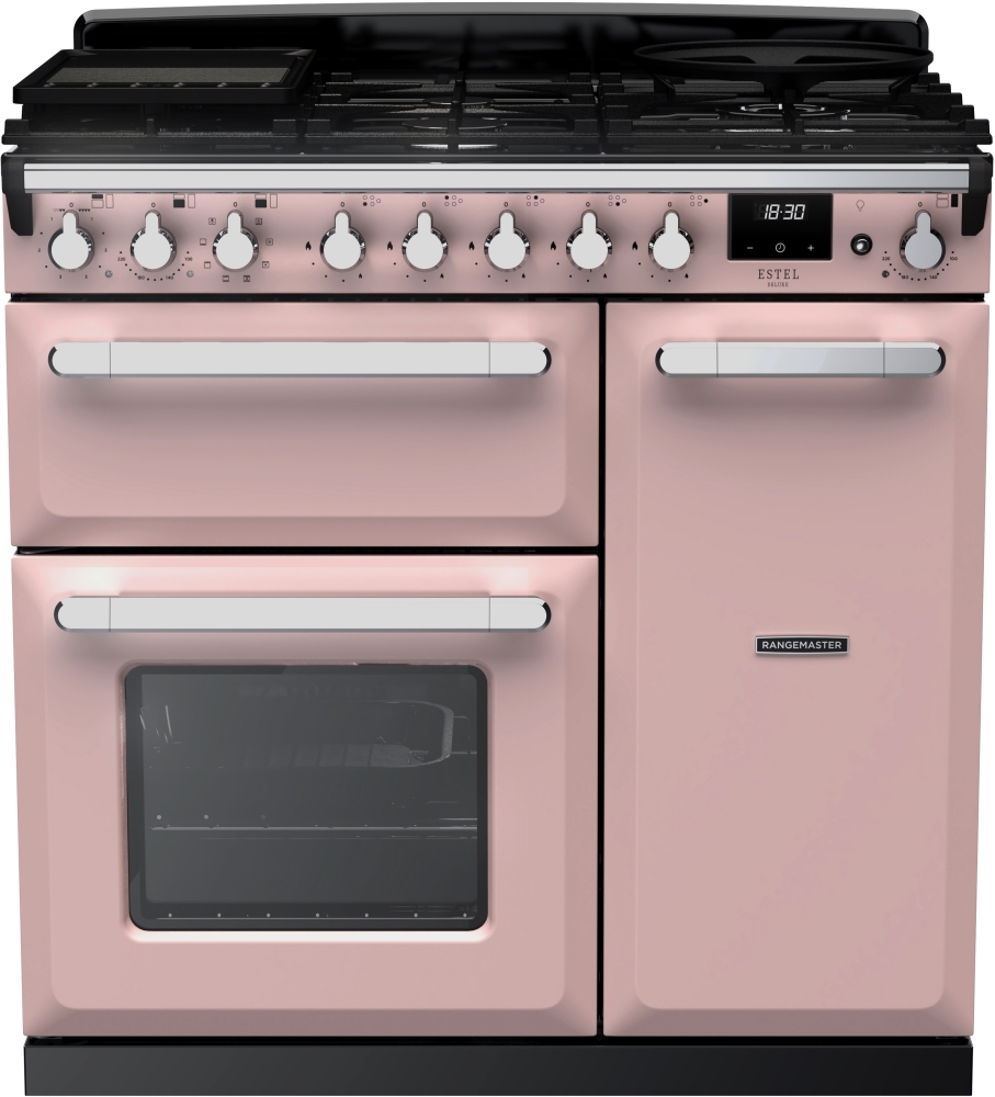 Rangemaster ESDL90DFPPPK/CM1 Estel Deluxe 90cm Dual Fuel Pale Pink - Image 5