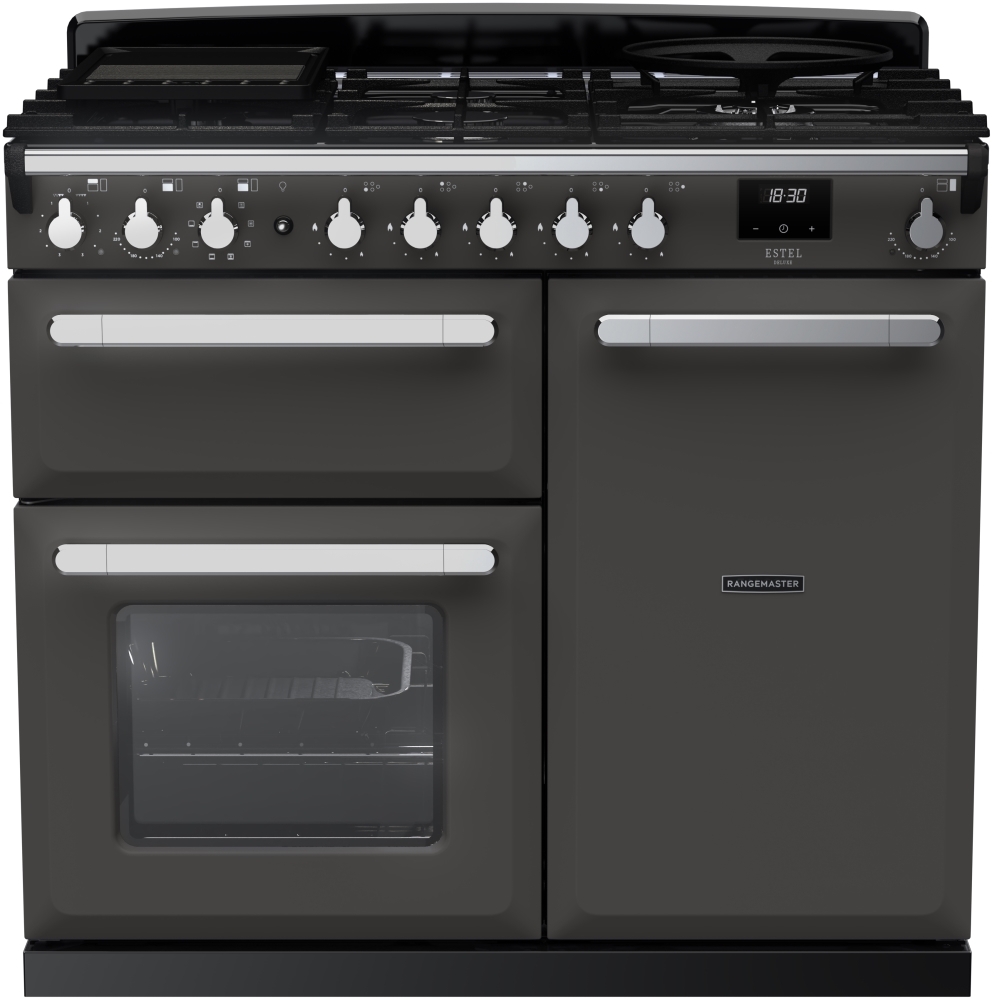 Rangemaster ESDL100DFPSLT/CM1 Estel Deluxe 100cm Dual Fuel Slate - Image 4