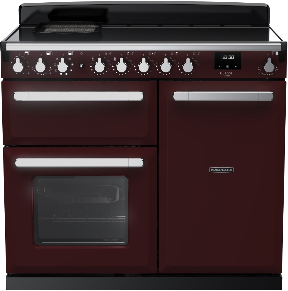 Rangemaster Estel Deluxe ESDL100EIPBOR/CM1 Bordeaux / Chrome 100cm Induction Range Cooker