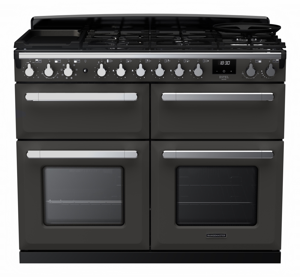 Rangemaster Estel Deluxe 110Cm Dual Fuel Range Cooker In Slate / Chrome Trim Esdlb110dfpslt/Cm1 - Image 4