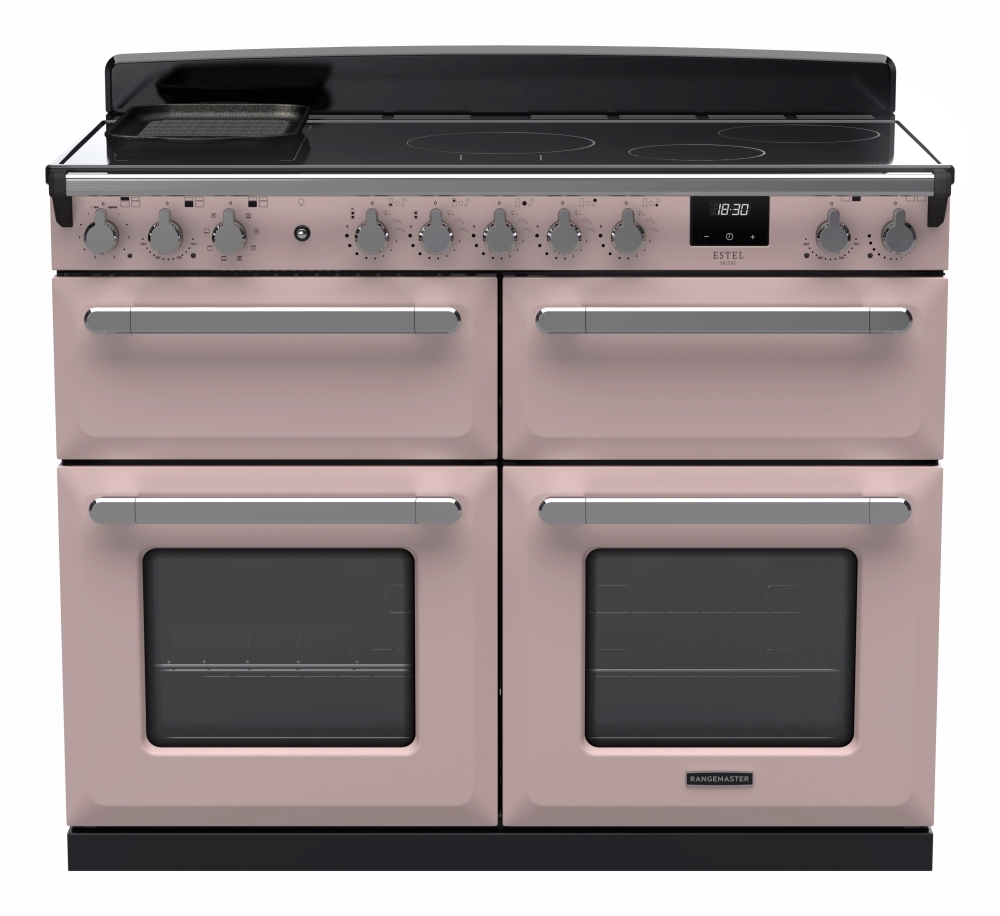 Rangemaster Estel Deluxe 110cm Induction Range Cooker - Pink - 110cm ESDLB110EIPPPK/CM1 Estel Deluxe Pale Pink / Chrome