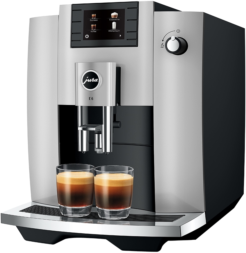 Jura E6 Platin Fully-Automatic Espresso Machine - 1.9L Water Tank - 15 Bar Pressure - Coffee Beans - Platin E6 Platin