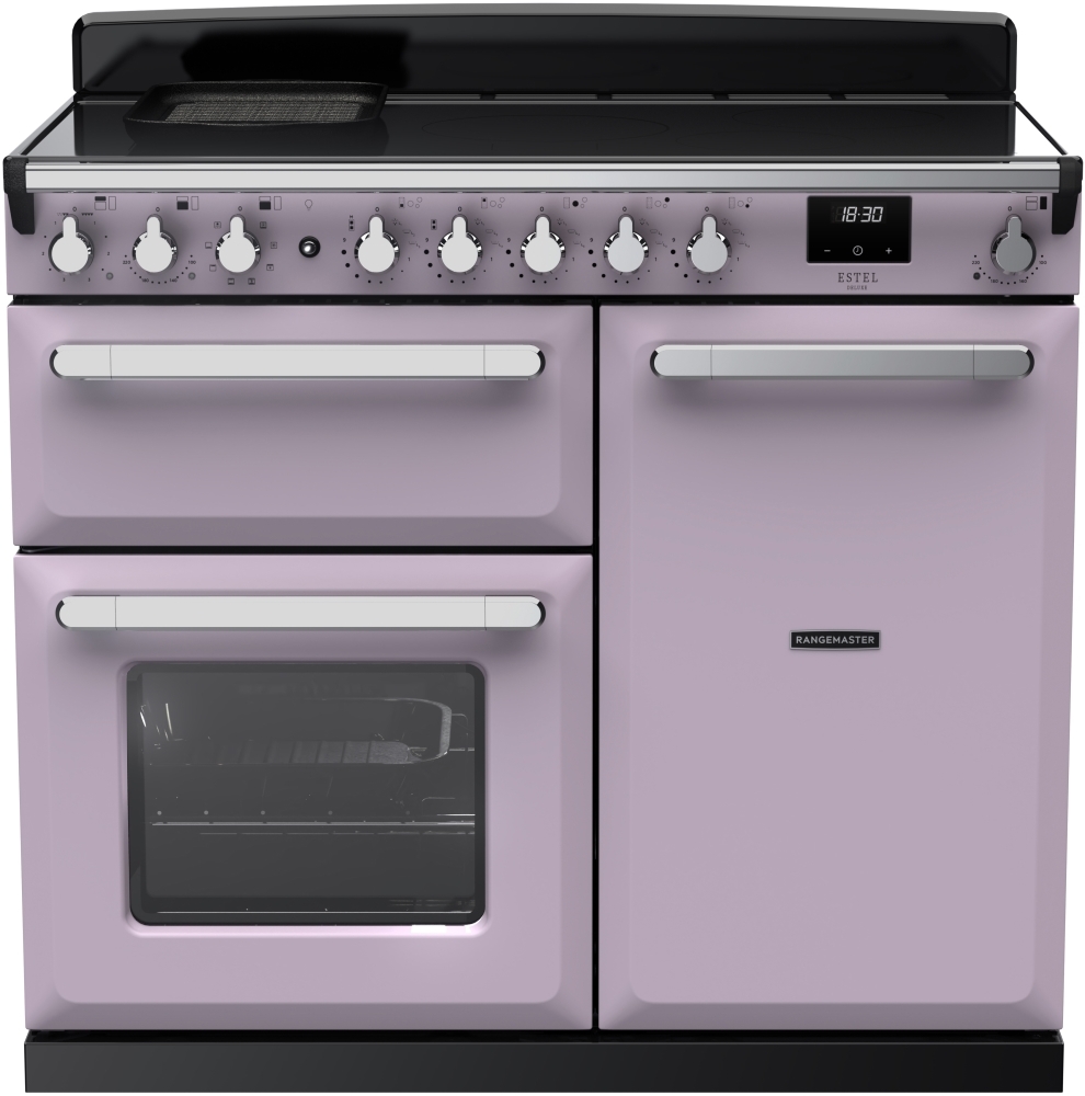 Rangemaster Estel Deluxe 100cm Induction Range Cooker - Heather/Chrome - 5 Zone Hob - 2 Ovens ESDL100EIPHTH/CM1 Estel Deluxe Heather / Chrome