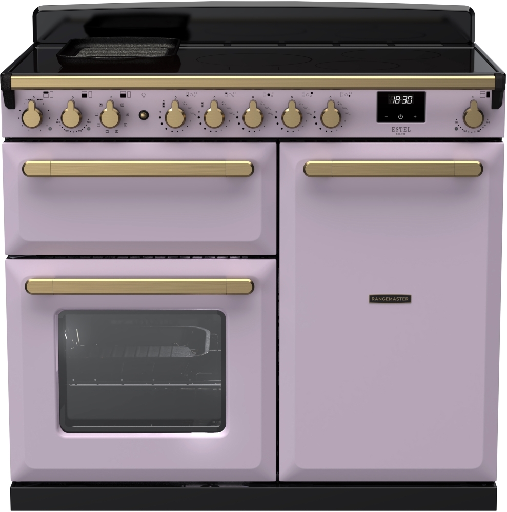 Rangemaster Estel Deluxe 100cm Induction Range Cooker - Heather / Antique Brass - ESDL100EIPHTH/AB1 ESDL100EIPHTH/AB1 Estel Deluxe  Heather / Antique Brass