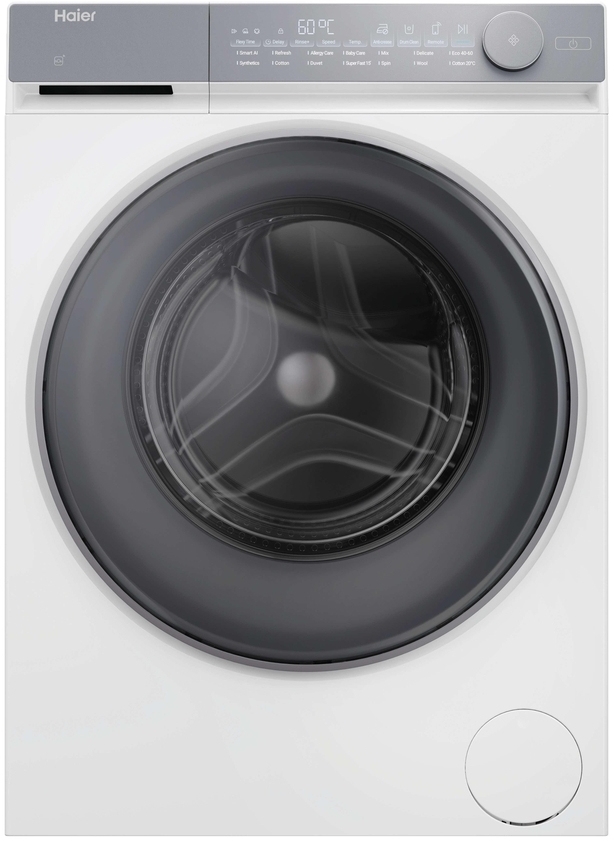 Haier HW90-B14367TU1UK 9 kg 1400 RPM Front-load Washing Machine - Silver, White HW90-B14367TU1UK