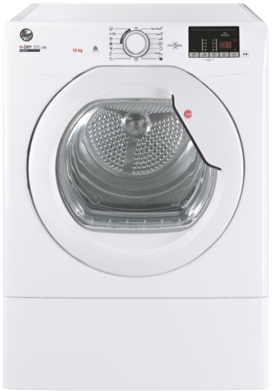 Hoover HLE V10DG Vented Tumble Dryer, 10kg Capacity, Freestanding Unit in White, 850 x 596 x 607 mm HLE V10DG