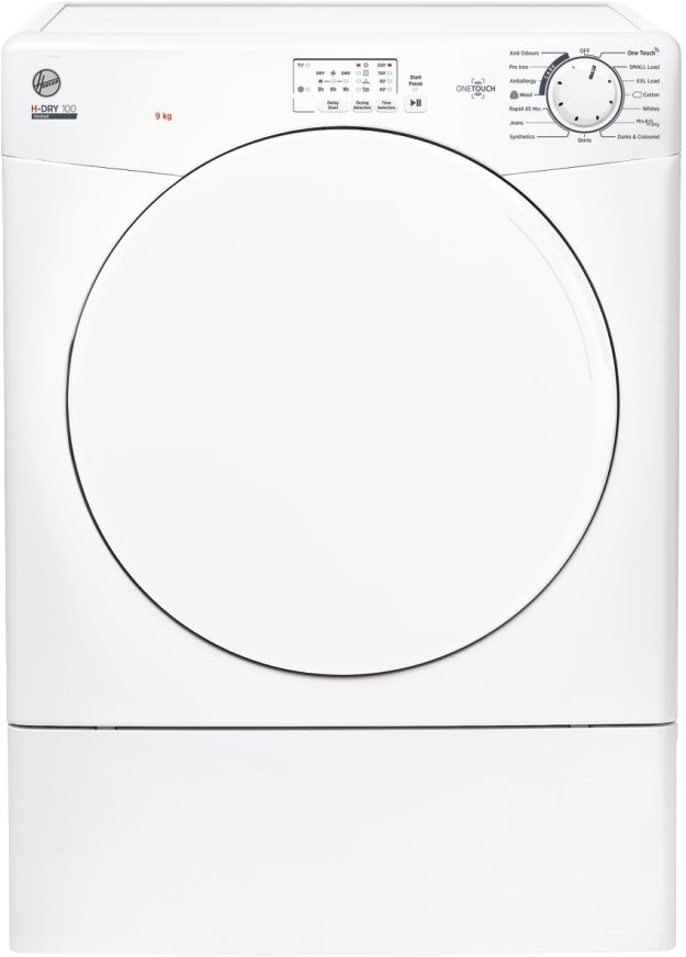 Hoover HLE V9LF Vented Tumble Dryer - 9kg Capacity - White - Wizard App Compatible HLE V9LF