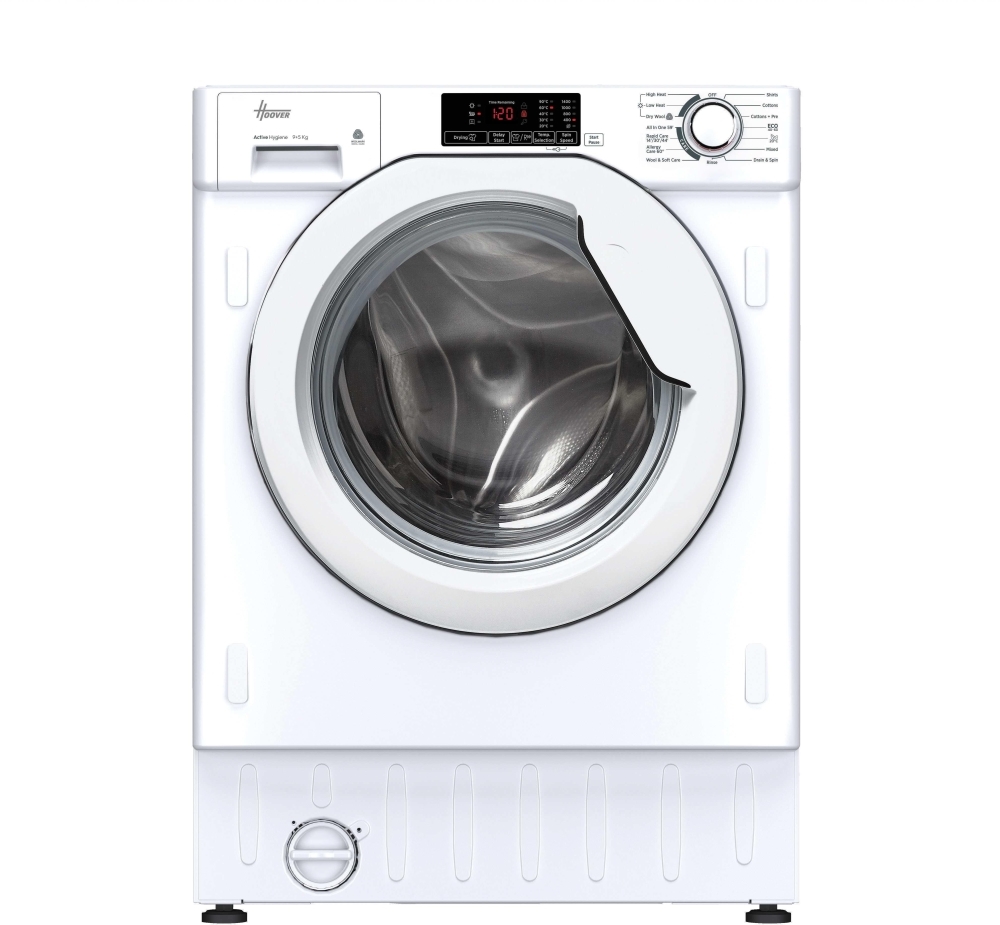 Hoover HBD 495D13-80 Integrated Washer Dryer, 9kg/5kg, 1400 Spin, White, E Rated, 31801240
