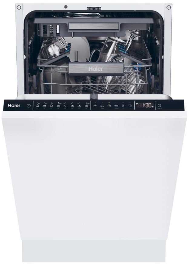 Haier Black Xi1c3tb2fb-80 Fully Integrated Slimline Dishwasher Size 11